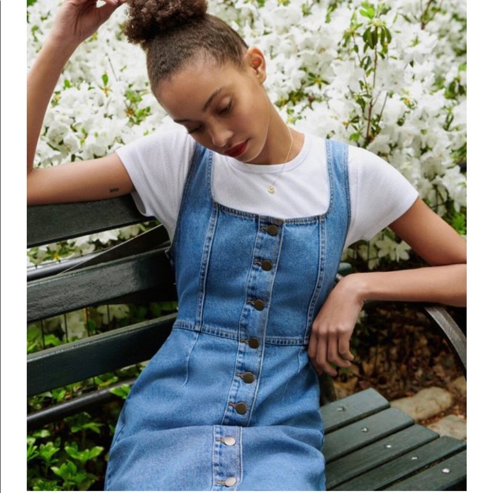 UO Button-Down Denim Mini Dress